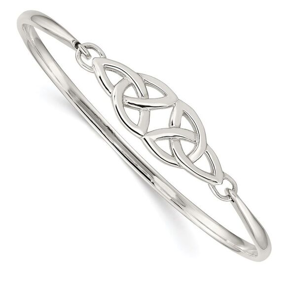 Kazi Luxury Sterling Silver Polished Celtic Bangle